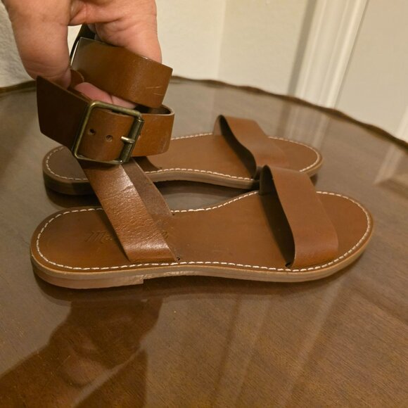 Madewell Shoes - 😍 Madewell Boardwalk Brown Leather Ankle Strap Sandals Size 6.5